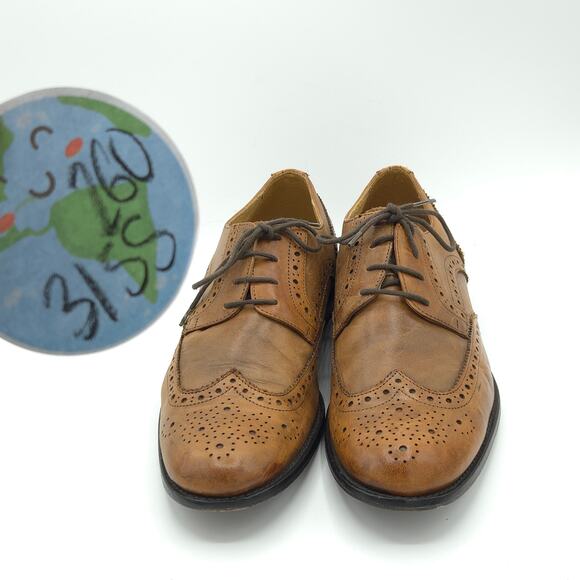 Vero Cuoio Men’s Size EU 42 US 9 wing tip brown tan dress  shoes  Made in Italy main image 8